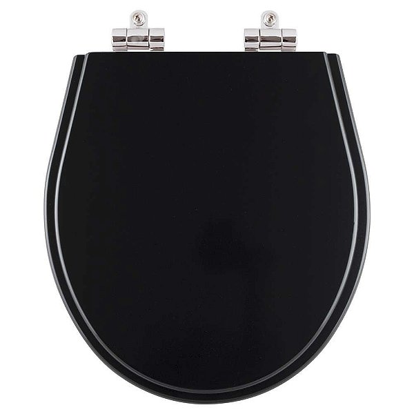 Tampa de Vaso Sanitário Poliéster Soft Close Windsor Ebano (Preto) para vaso Deca