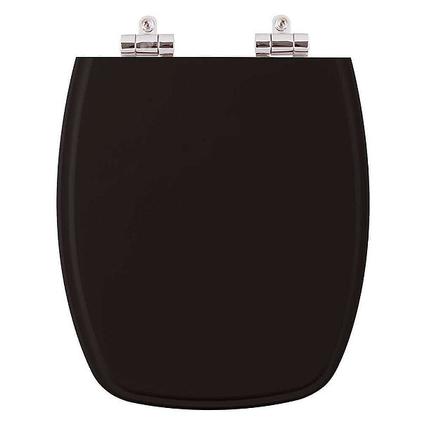 Tampa de Vaso Sanitário Poliéster Soft Close Laguna Preto para vaso Hervy