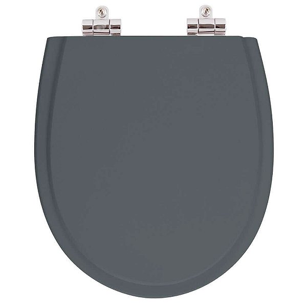 Tampa de Vaso Sanitário Poliéster Soft Close Polo Cinza Plus para vaso Hervy