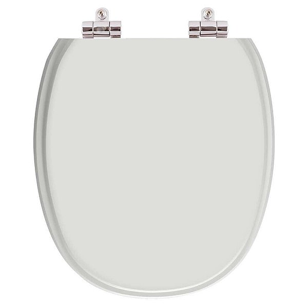 Tampa de Vaso Sanitário Poliéster Soft Close Ascot Sterling Silver (Cinza Claro) para vaso Ideal Standard