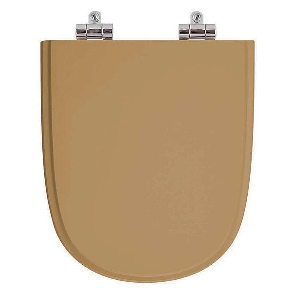 Tampa de Vaso Sanitário Poliéster Soft Close Ezedra Amendoa para vaso Ideal Standard