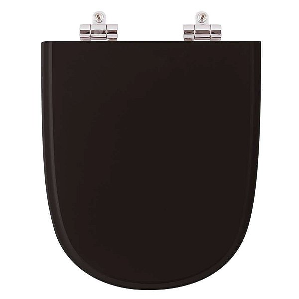 Tampa de Vaso Sanitário Poliéster Soft Close Ezedra Preto para vaso Ideal Standard