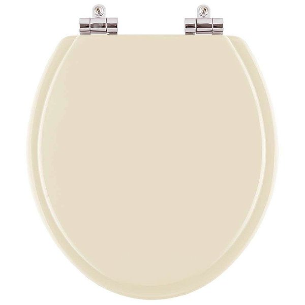 Tampa de Vaso Sanitário Poliéster Soft Close Oval Bone (Bege Claro) para vaso Ideal Standard