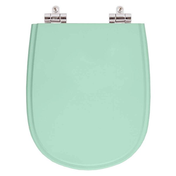 Tampa de Vaso Sanitário Poliéster Soft Close Paris Verde Claro para vaso Ideal Standard