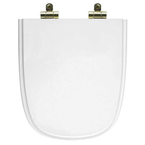 Tampa de Vaso Sanitário Poliéster Soft Close Ibiza Branco para vaso Incepa com Ferragem Dourada