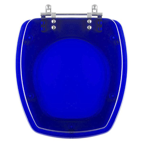Tampa de Vaso Sanitário Poliéster Stylus Azul Transparente para vaso Celite
