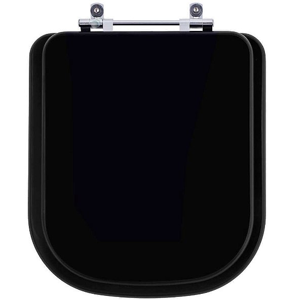 Tampa de Vaso Sanitário Poliéster Quadra Preto Fosco para vaso Deca