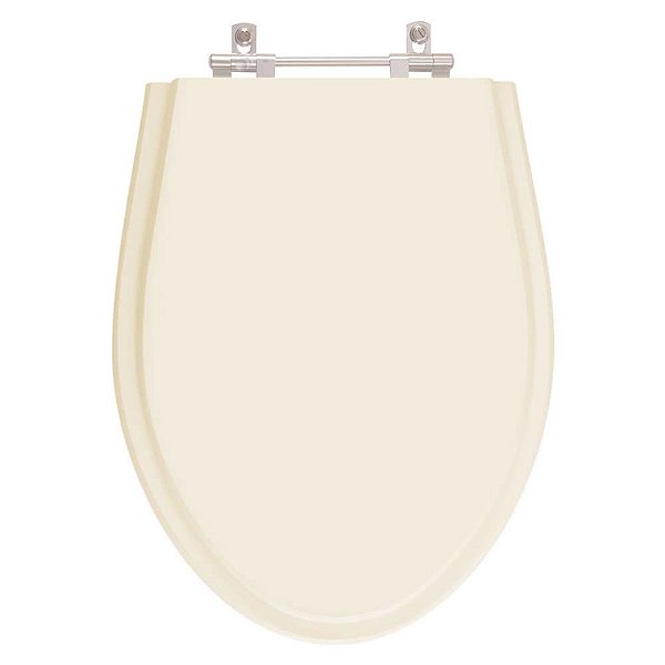 Tampa de Vaso Sanitário Poliéster Fiori Alpinia Marfim em Resina