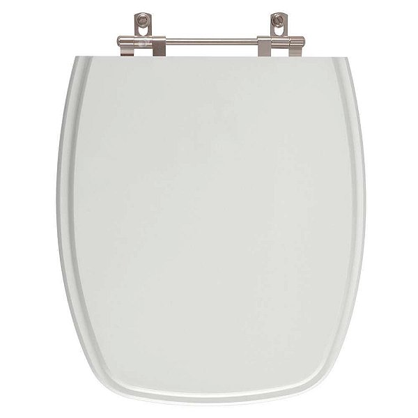 Tampa de Vaso Sanitário Poliéster Fiori Amarilis Cinza Claro em Resina