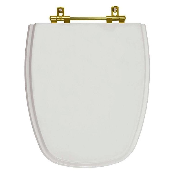 Tampa de Vaso Sanitário Poliéster Monte Carlo Cinza Real para vaso Deca Com Ferragem Dourada