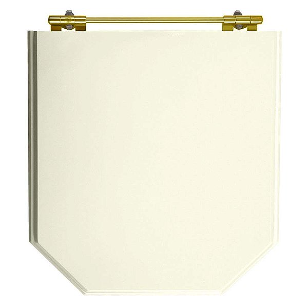 Tampa de Vaso Sanitário Poliéster Atrium Biscuit (Bege Claro) com ferragem Dourada