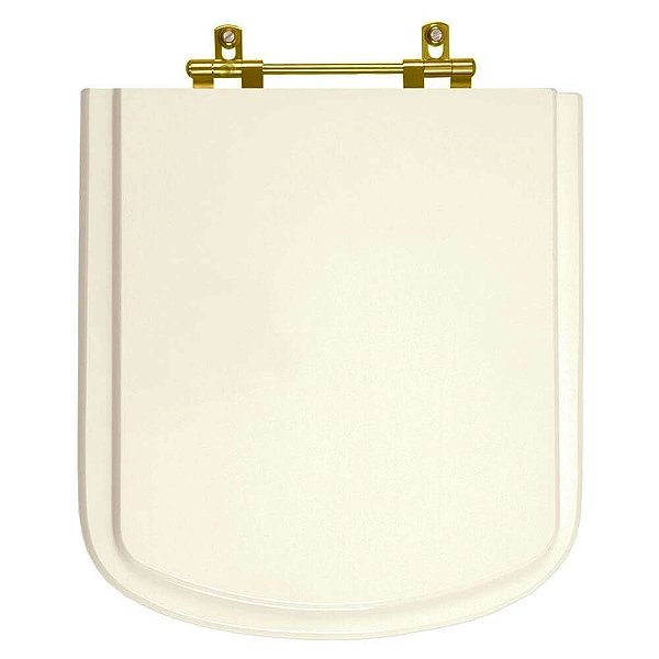 Tampa de Vaso Sanitário Poliéster Bali Biscuit para vaso Incepa Com Ferragem Dourada