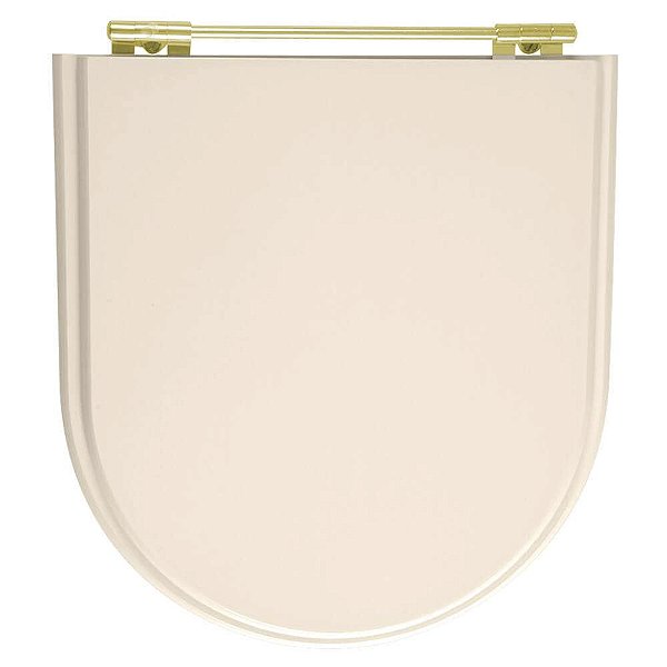 Tampa de Vaso Sanitário Poliéster Calypso Pessego Rosa Shell para vaso Incepa Com Ferragem Dourada