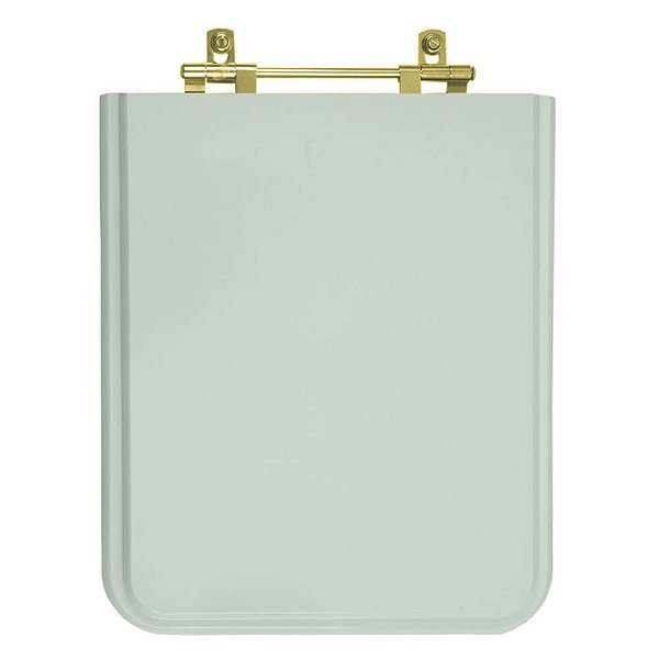 Tampa de Vaso Sanitário Poliéster Square Verde Água para vaso Incepa com Ferragem Dourada