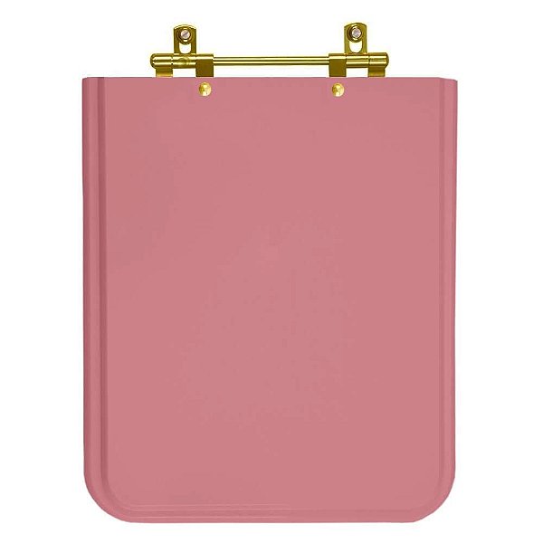 Tampa de Vaso Sanitário Poliéster Square Wild Rose (Rosa) para vaso Incepa com Ferragem Dourada