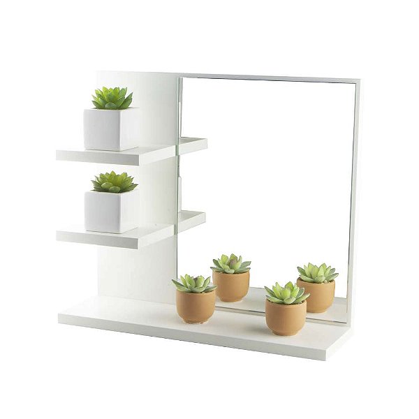 Armário para Banheiro com Espelho Nice Branco 40cm