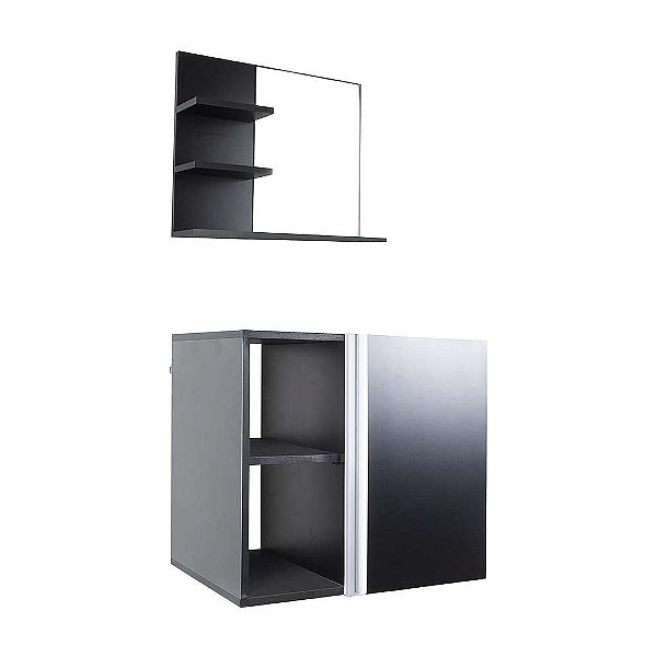 Gabinete para Banheiro Harpia Preto (Com Espelheira)