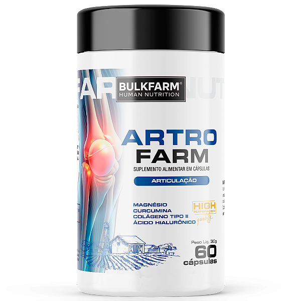 Artro Farm com Cúrcuma e Colágeno Tipo II 60 Cápsulas