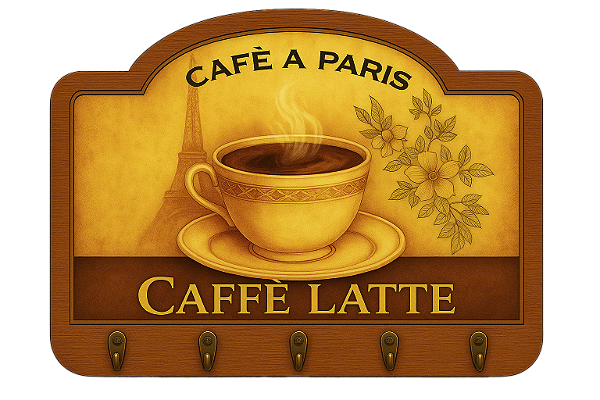 Porta-Chaves Decorativo no Mesmo Estilo do Relógio de Pendulo Café Latte
