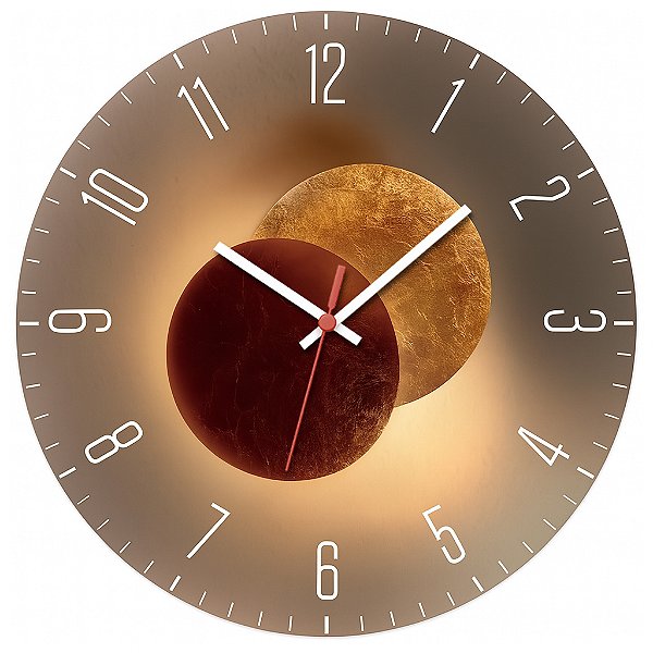 Relógio de Parede Abstrato Esferas Douradas
