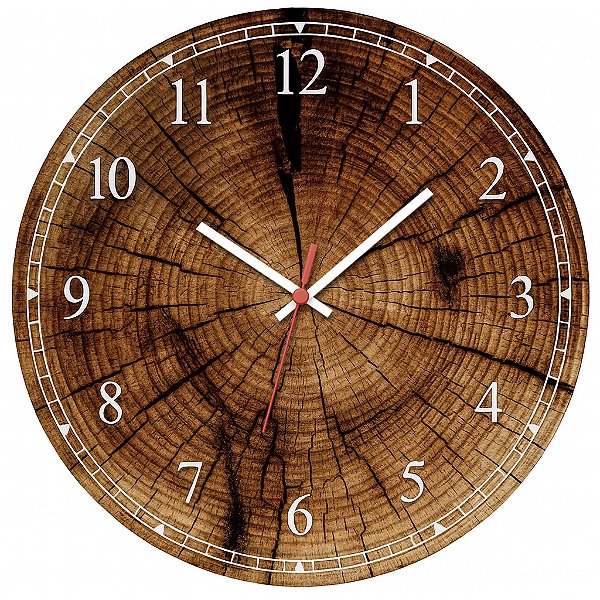 Relógio de Parede Estilo Madeira Rústica