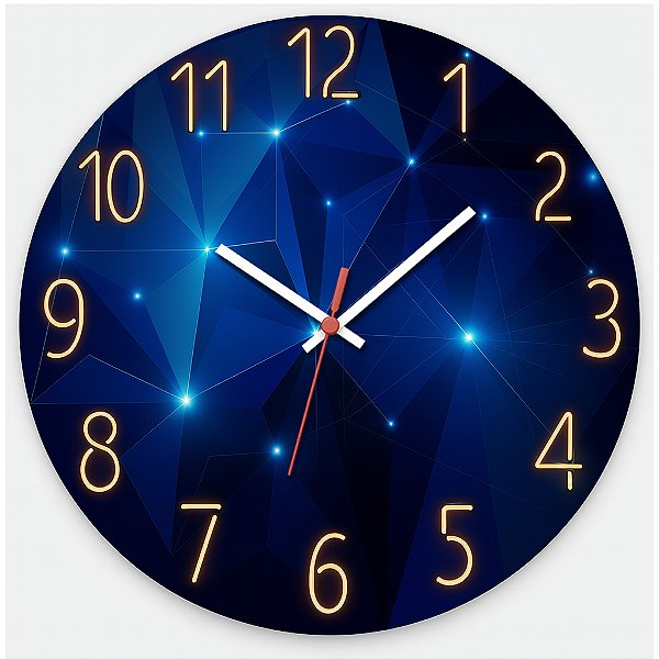 Relógio de Parede Abstrato Azul Futurista