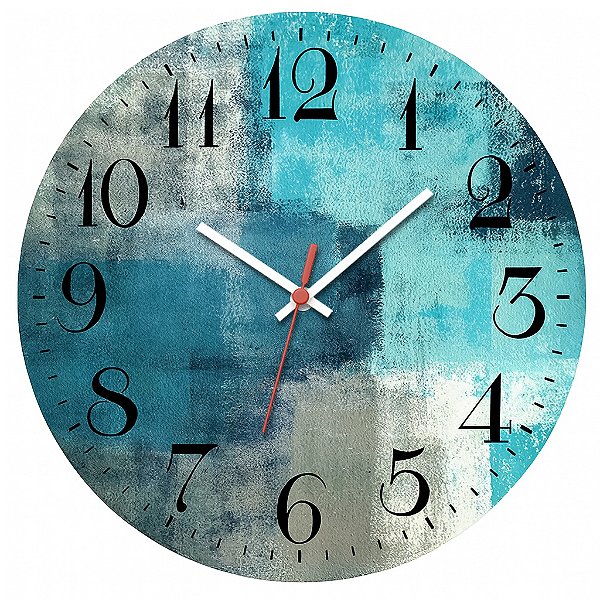 Relógio de Parede Abstrato Azul Moderno