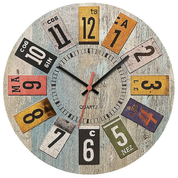 Relógio de Parede Colagem Vintage