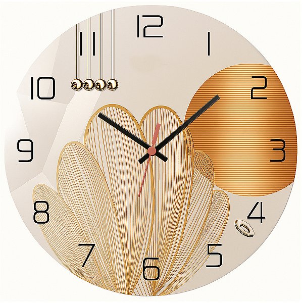 Relógio de Parede Dourado Minimalista