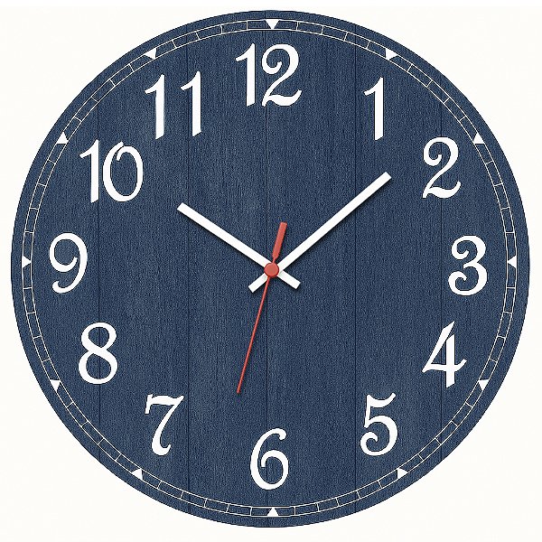 Relógio de Parede Madeira Azul