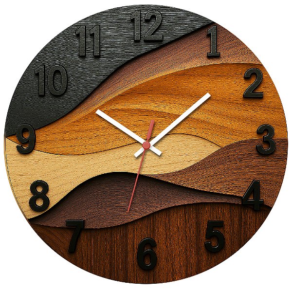 Relógio de Parede Madeira Mesclada