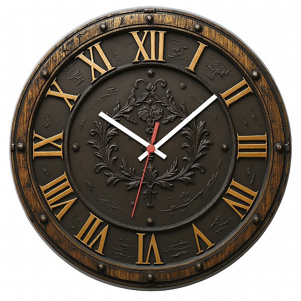Relógio de Parede Rústico Romano