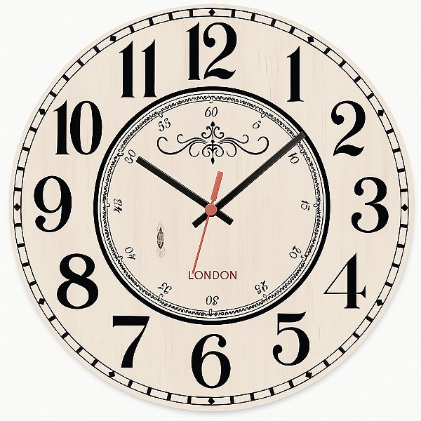 Relógio de Parede Vintage Bege