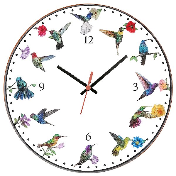 Relógio de Parede Beija-Flores Coloridos – Estilo Artístico