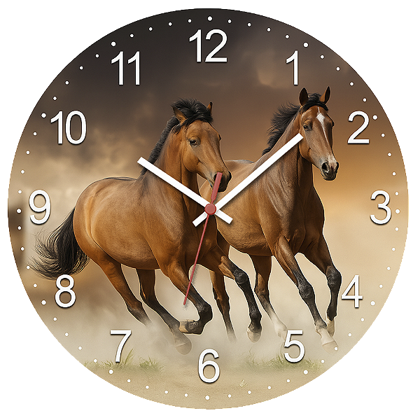 Relógio de Parede Cavalos Correndo – Arte Realista