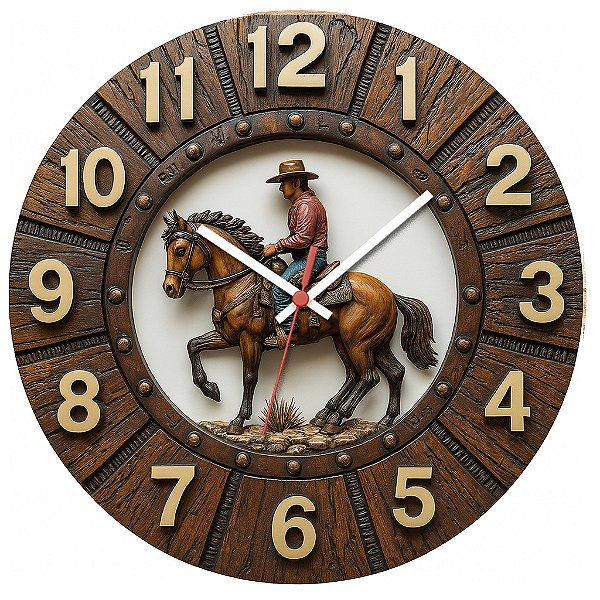 Relógio de Parede Cavaleiro a Cavalo – Estilo Western