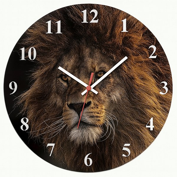 Relógio de Parede Leão Selvagem – Arte Realista