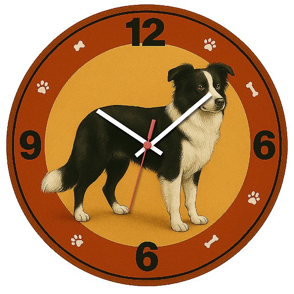 Relógio de Parede Cachorro Border Collie