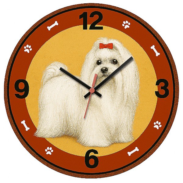 Relógio de Parede Cachorro Maltês