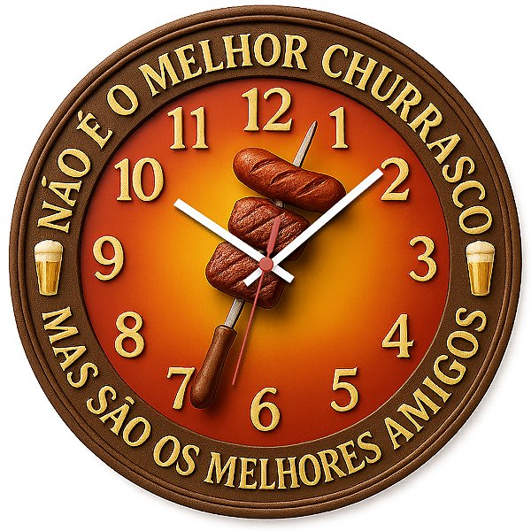 Relógio de Parede Melhor Churrasco com Amigos