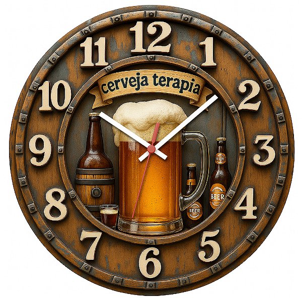 Relógio de Parede Cerveja Terapia com Garrafas
