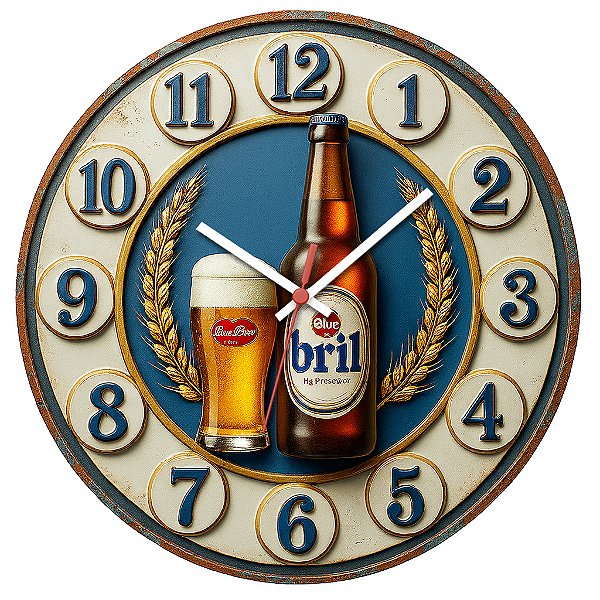 Relógio de Parede Bril Beer Retrô