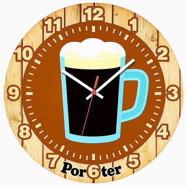 Relógio de Parede Chopp Porter Desenhado