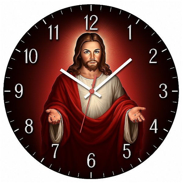 Relógio de Parede Cristo Vermelho