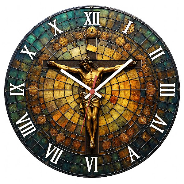 Relógio de Parede Vitral Colorido