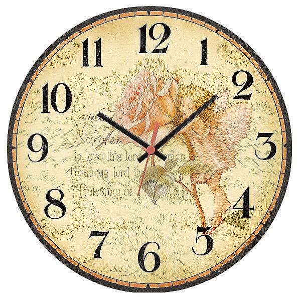 Relógio de Parede Anjo Flor