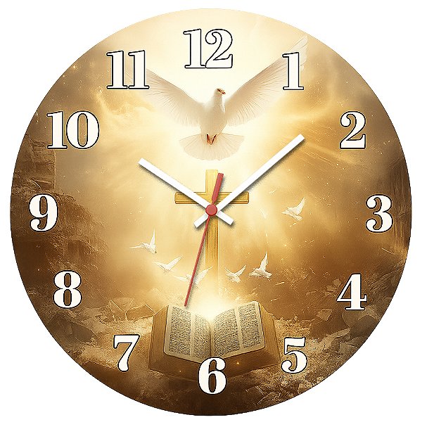 Relógio de Parede Biblia Espirito Santo Pombo