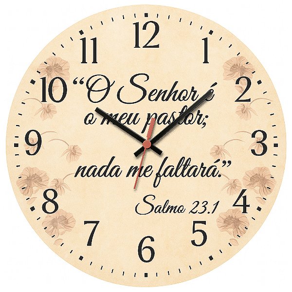 Relógio de Parede O Senhor É Meu Pastor