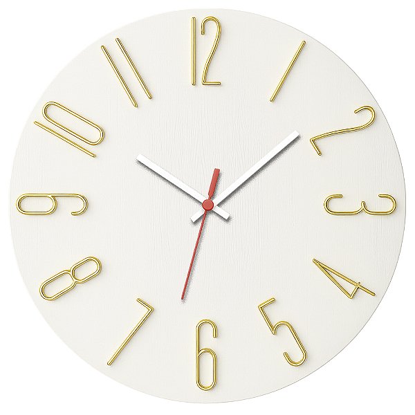 Relógio de Parede Minimalista Dourado Claro