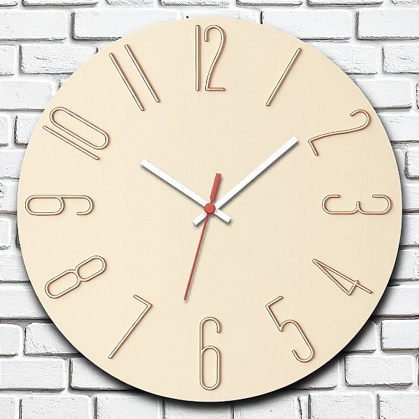 Relógio de Parede Minimalista Dourado